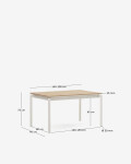 Mesa extensible de exterior Canyelles de polimadera y aluminio blanco mate 140 (200) x 90 cm