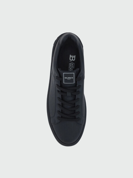 Balmain - Championes de cuero acordonados - B-Court Negro