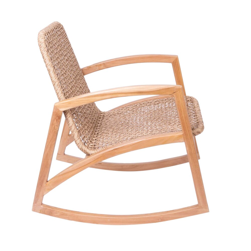 BUTACA MECEDORA MADERA NATURAL-BEIGE CURAZAO