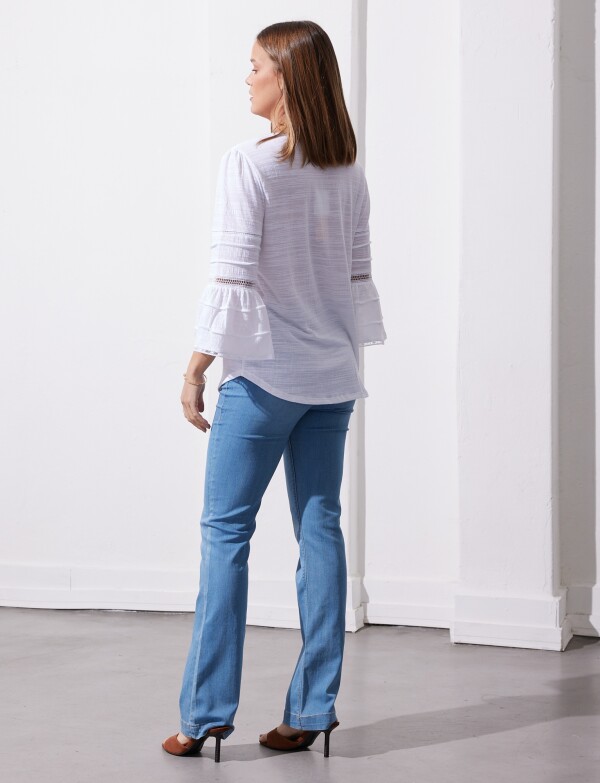 Blusa Frunces Hombro BLANCO