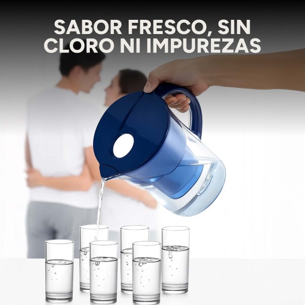 Jarra Purificadora de Agua Filtro Capacidad 2.5 L Filtrado Color Azul