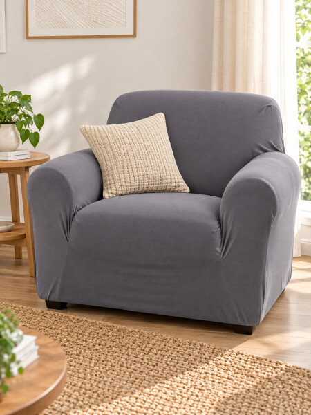 FUNDA PARA SOFA 1 CUERPO GRIS