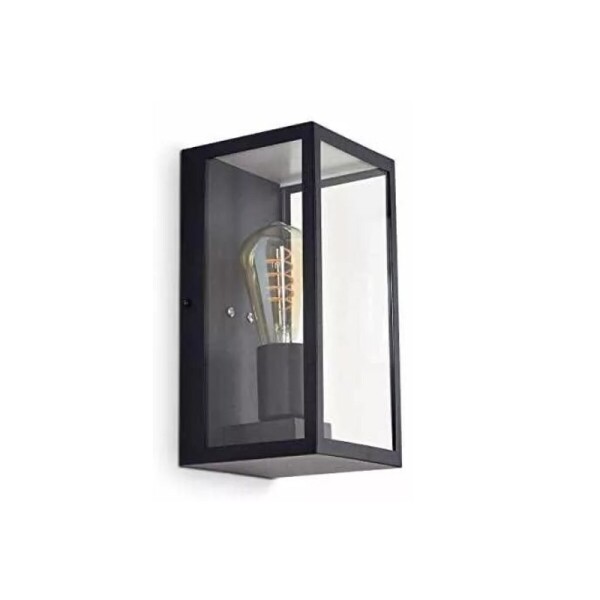 Farol Rectangular de Pared 3 Caras Negro Farol Rectangular de Pared 3 Caras Negro