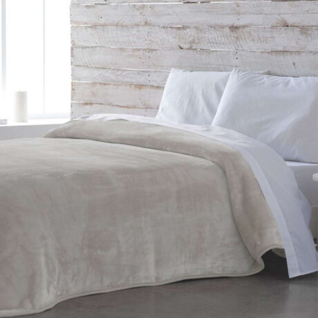 Frazada Flannel 2 Plazas Home Class 200 x 240 cm Beige 1