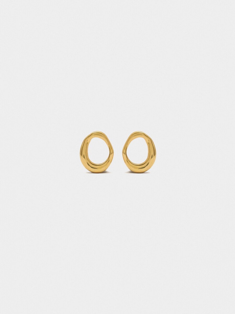 Pendientes Aros Irregulares - Acero Inoxidable - dorado 