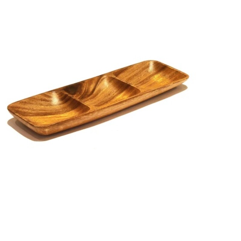 Copetinero Rectangular de Madera – 3 Divisiones COPETINERO RECT. 3 DIVISIONES MADERA 38X13X4CM