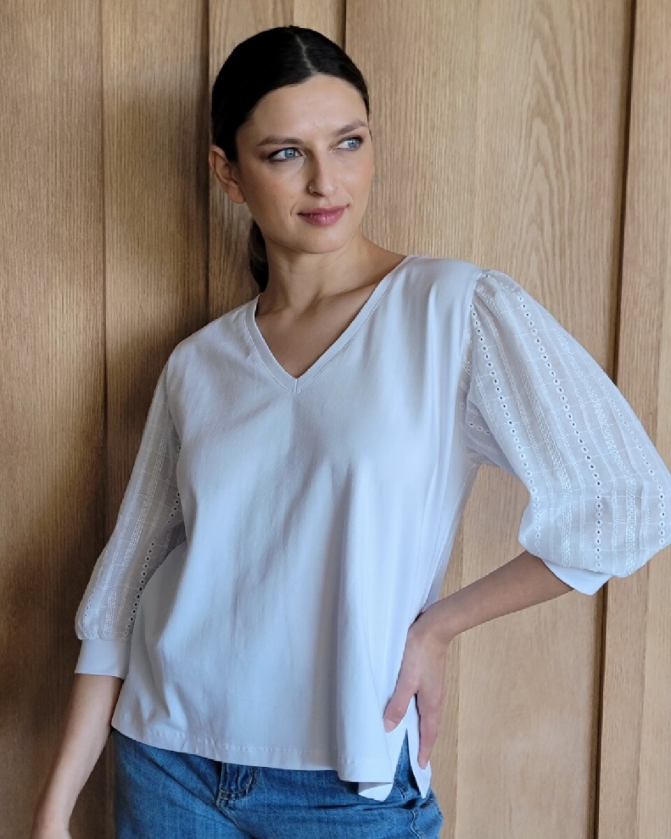 Remera Rita - Broderie blanco 