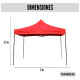 Gazebo Plegable Toldo Super Reforzado 2x2x2 Filtro Uv 15KG Rojo