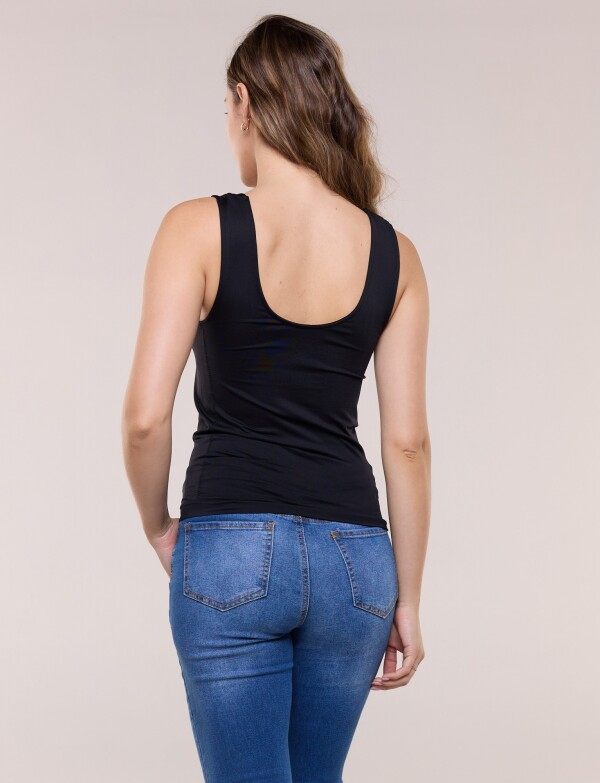 Musculosa Basica Elastizada NEGRO