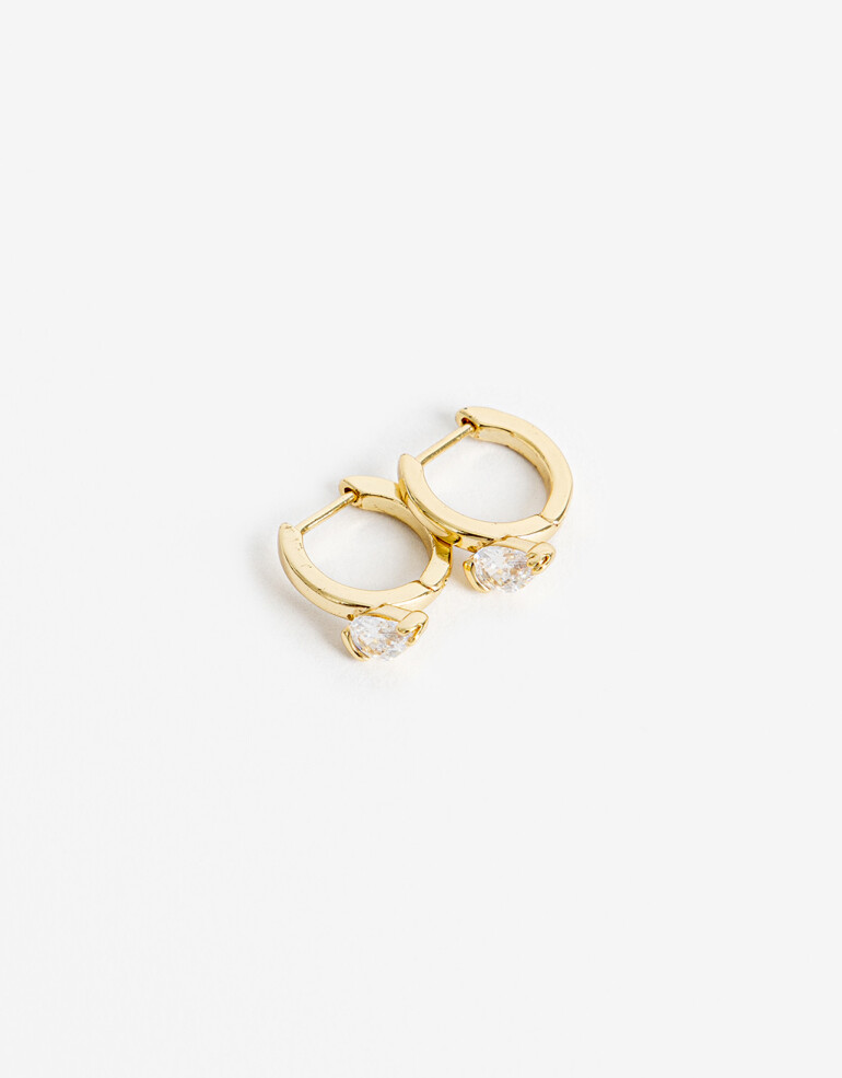 Aros Argollas Cubic zirconia Aros Argolla De La Línea Delicates. - Dorado