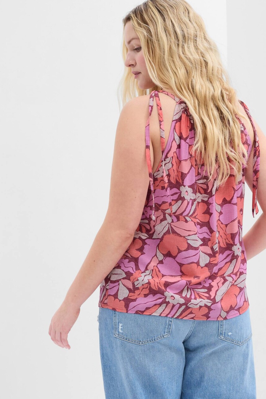 Musculosa Cuello Halter Mujer Pink Floral