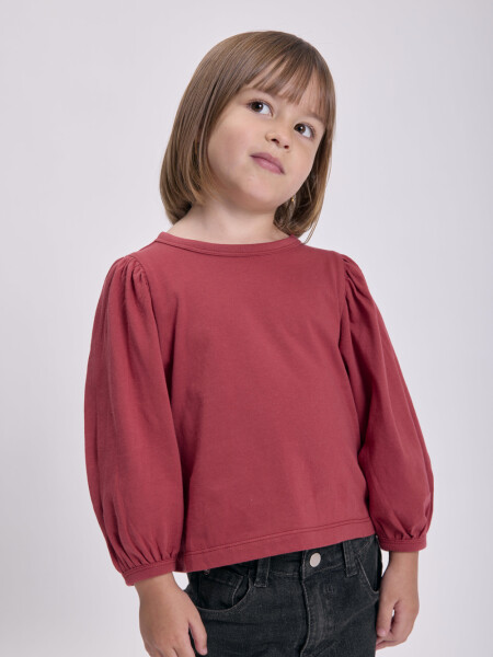 Remera manga balloon Bordó
