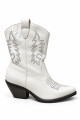 Bota cuero tejana Benditas Mujeres West Blanco