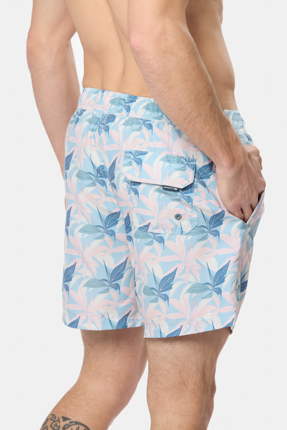 SHORT DE BAÑO ESTAMPADO Celeste