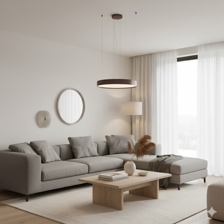 Luminaria Led circular marrón cepillado 35W dimerizable, 45cm Luminaria Led circular marrón cepillado 35W dimerizable, 45cm