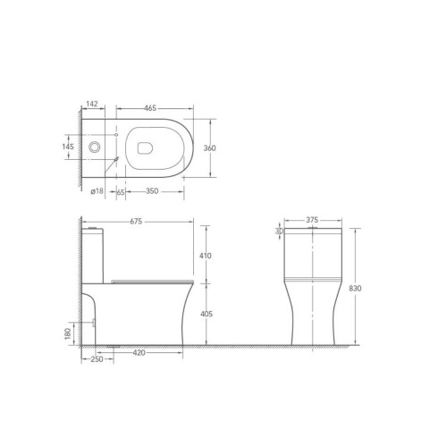 INODORO PARA MOCHILA ANORI GRIS MATE RIMLESS 65X37X83 CM 000