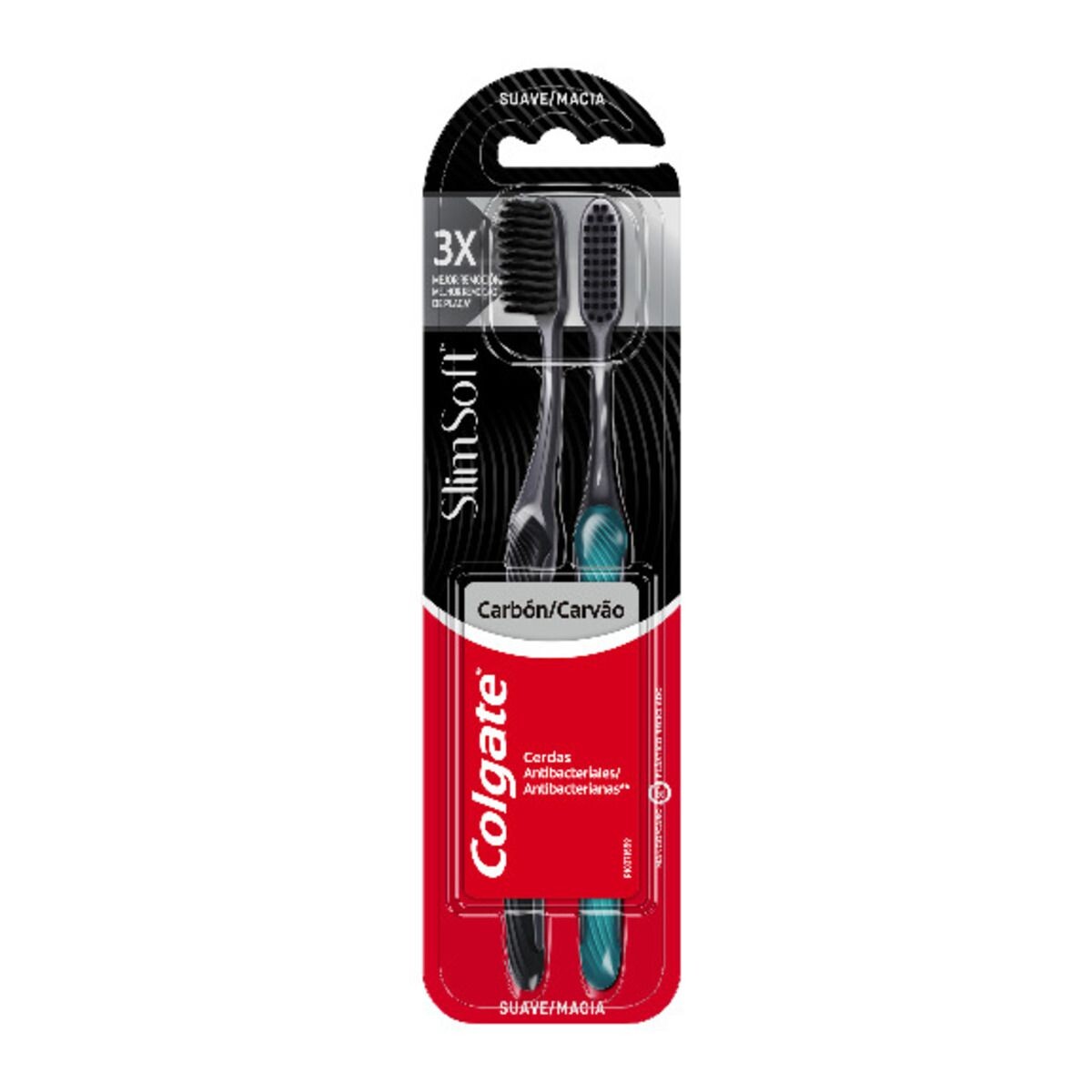 COLGATE CEPILLO SLIM BLACK 2X1 SUAVE CJ 