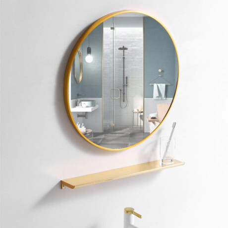 Espejo Redondo con borde dorado Dorado