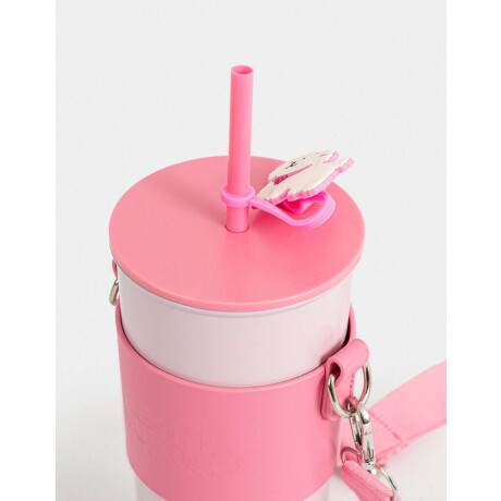 Vaso De Acero Con Correa Rosa Claro