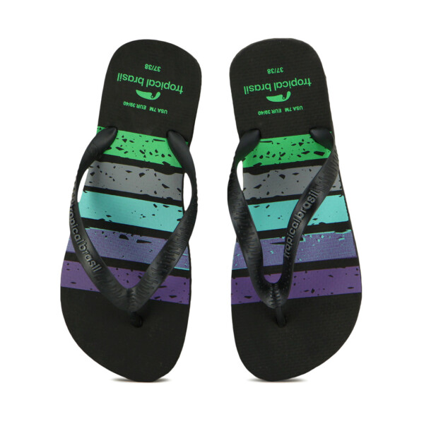 Tropical Brasil Ojota Estampado De Hombre - Negro Negro