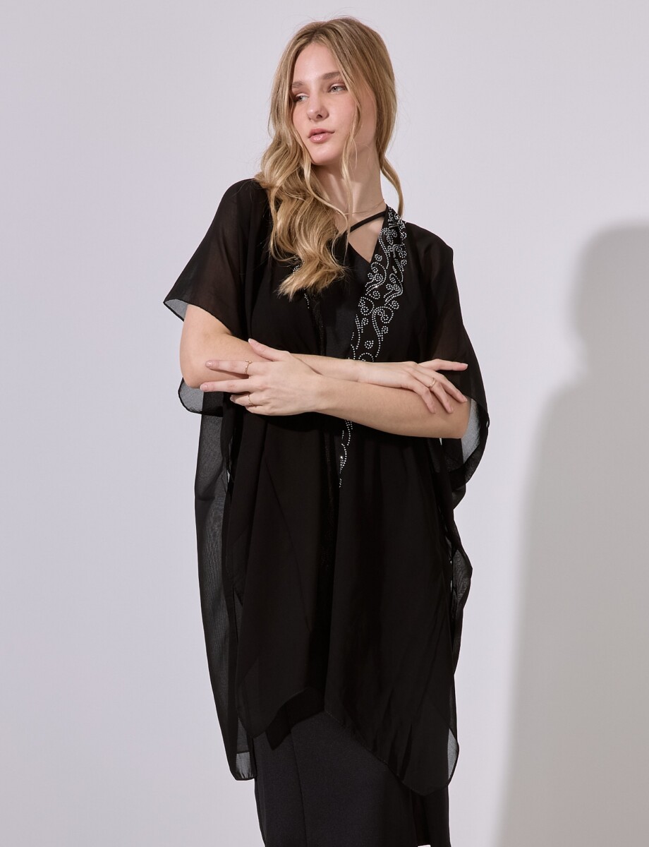 Kimono Brillos - Negro/plateado 