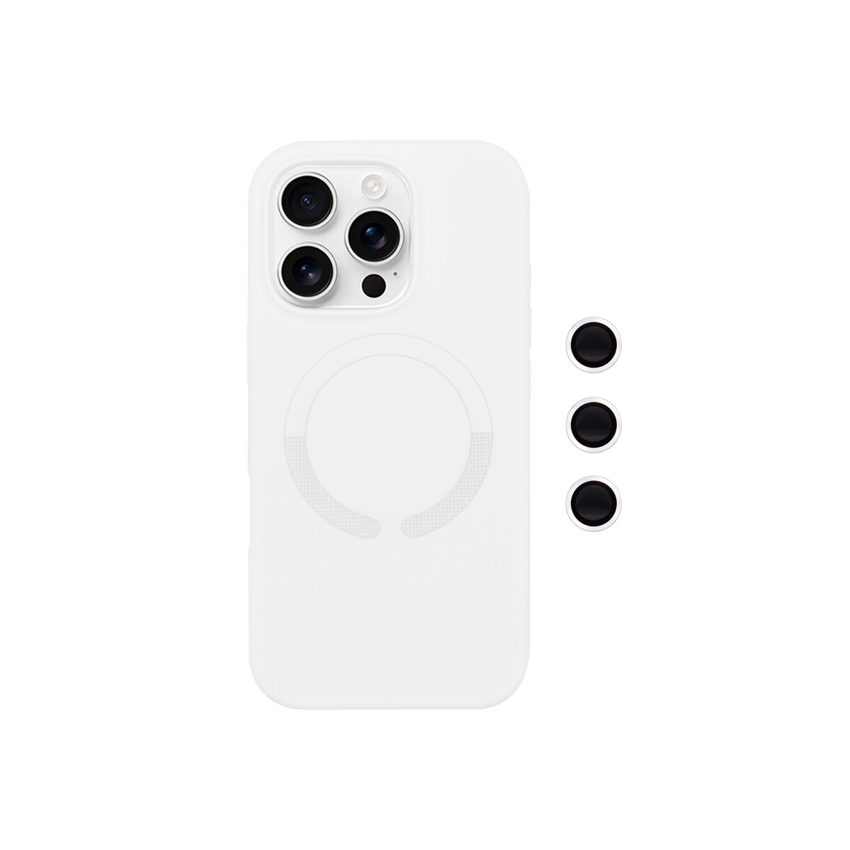 Protector para iPhone 16 Pro MagSafe protector cámara blanco 