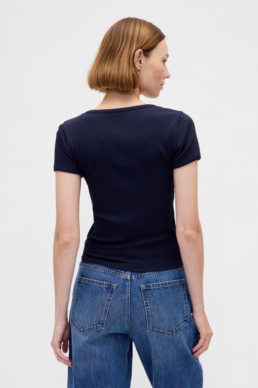 Remera Rib Mujer Navy Uniform