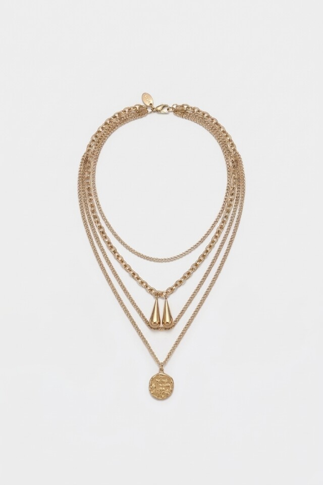 Collar de acero boho dorado