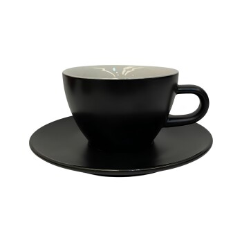 Taza Cafe 180ml con plato x6 Porcelana Negra Mate | Selecta Taza Cafe 180ml con plato x6 Porcelana Negra Mate | Selecta