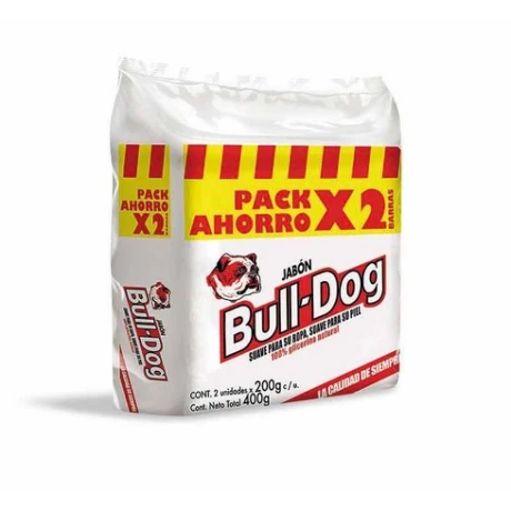 JABON BARRA BULL DOG 200 GR X 2 UNID PACK AHORRO JABON BARRA BULL DOG 200 GR X 2 UNID PACK AHORRO
