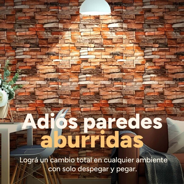 Revestimiento Pared Adhesivo 3d Piedra Ladrillo 500x70cm Diseño Ladrillo