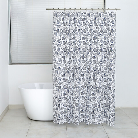 Cortina Baño Bukara con Argollas 180 x 180 cm 5401 OCEANO AZUL