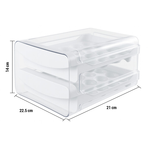 Huevera Caja Almacenamiento De Huevos Doble Capa 32 Unidades Organizador refrigerador cocina IMBACK Color Blanco Huevera Caja Almacenamiento De Huevos Doble Capa 32 Unidades Organizador refrigerador cocina IMBACK Color Blanco