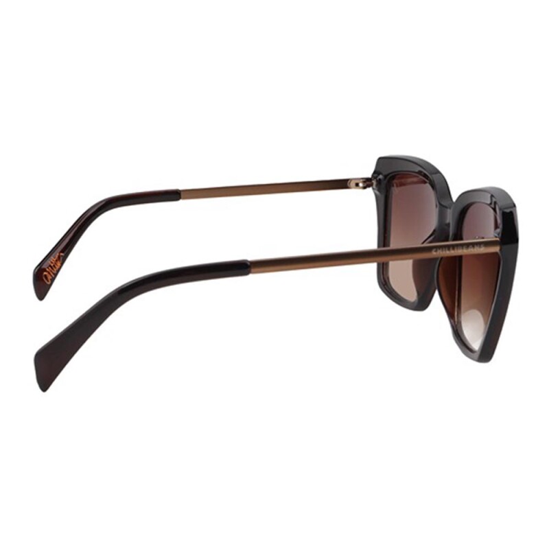 Lentes De Sol De Policarbonato Cuadrado Anitta Gradiente Marón/marrón
