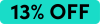 13% off agosto