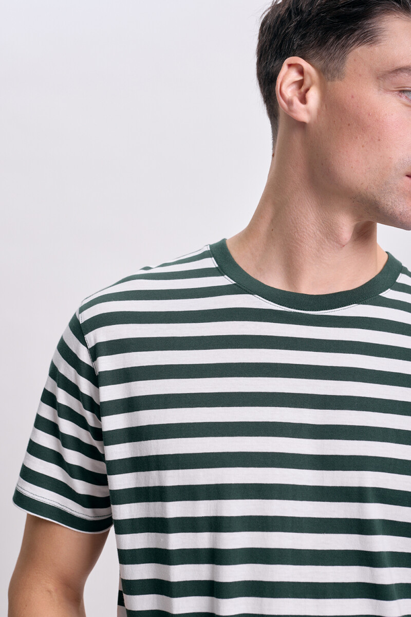 Remera rayas Verde