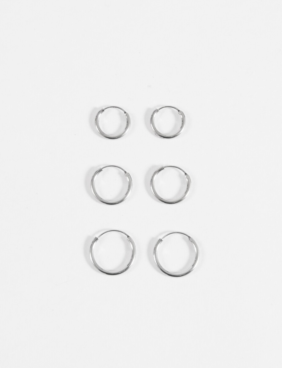 Set de aros pequeños - plateado 