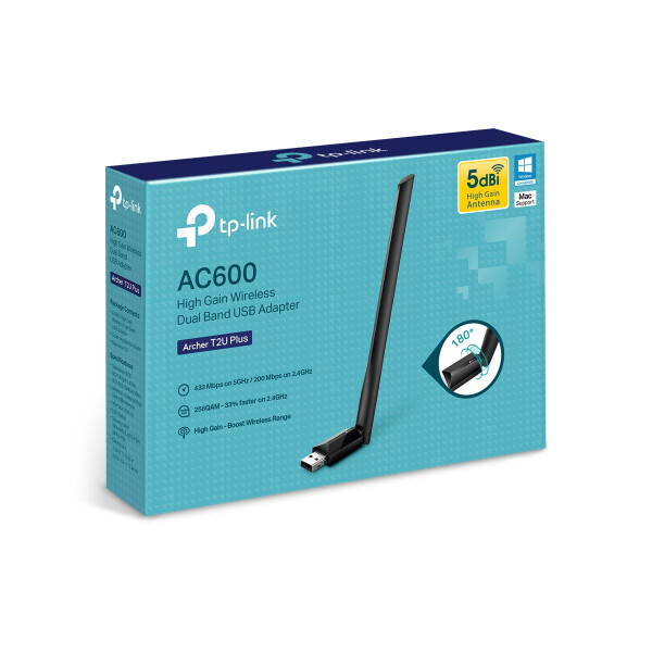 Adaptador Wifi Tp Link Ac600 T2u Plus ADAPTADOR USB TP LINK AC600 T2U PLUS