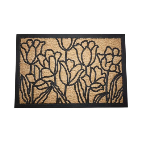 Felpudo Coco/Goma 40X60Cm H.1Cm Tulipanes