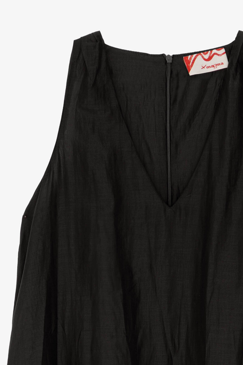VESTIDO ARRUGADO Negro