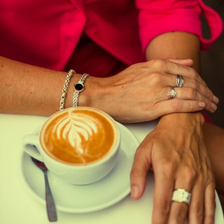 Pulsera Genova Ónix - Plata y Oro Pulsera Genova Ónix - Plata y Oro