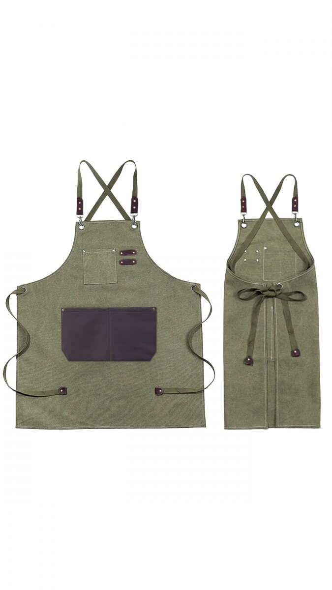 DELANTAL ASADOR CANVAS C/ BOLSILLO - CHOCOLATE 