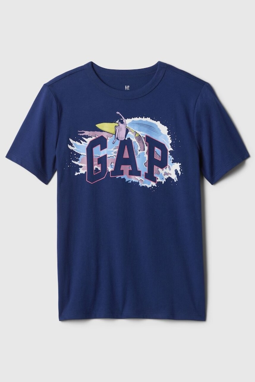 Remera Logo Gap Manga Corta Niño Blue