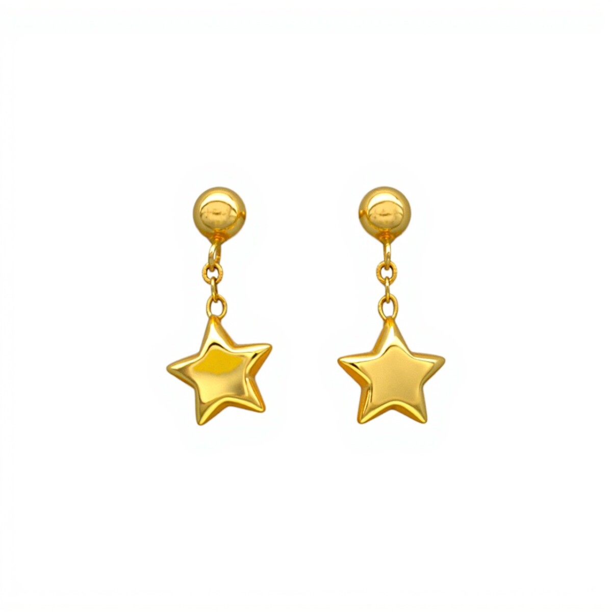 Caravanas pendiente Estrella - Oro bajo - Sin piedra- CA8072 - sinpiedra 