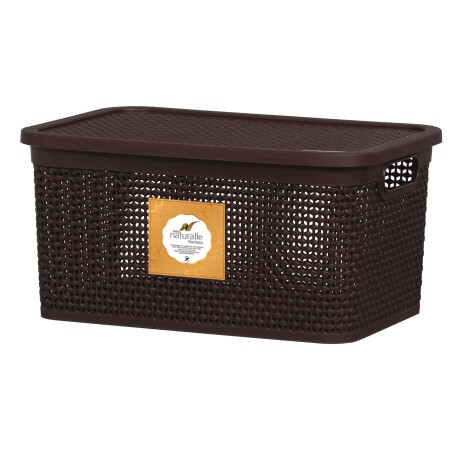 CAJA ORGANIZADORA SIMIL RATTAN 4LTS MARRON Sin color