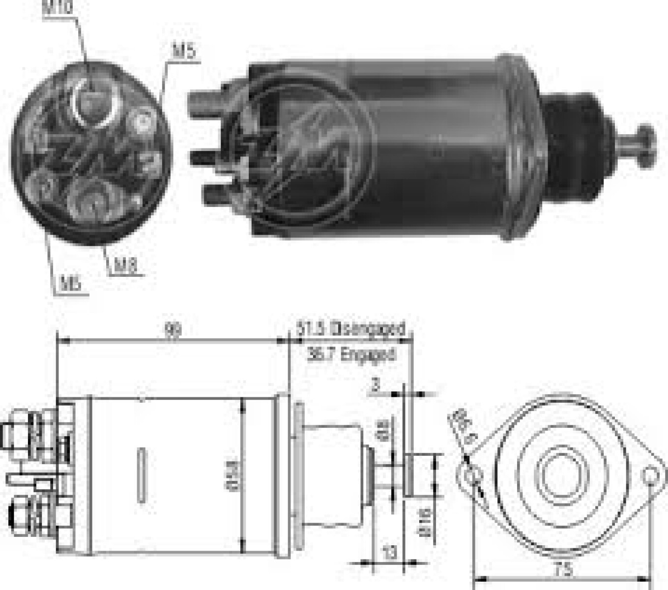 AUTOMATICO DE ARRANQUE - DELCO REMY 28MT 12V ZM 