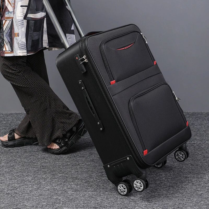 Set de Valijas de Tela con Ruedas | Livianas y Resistentes Negra