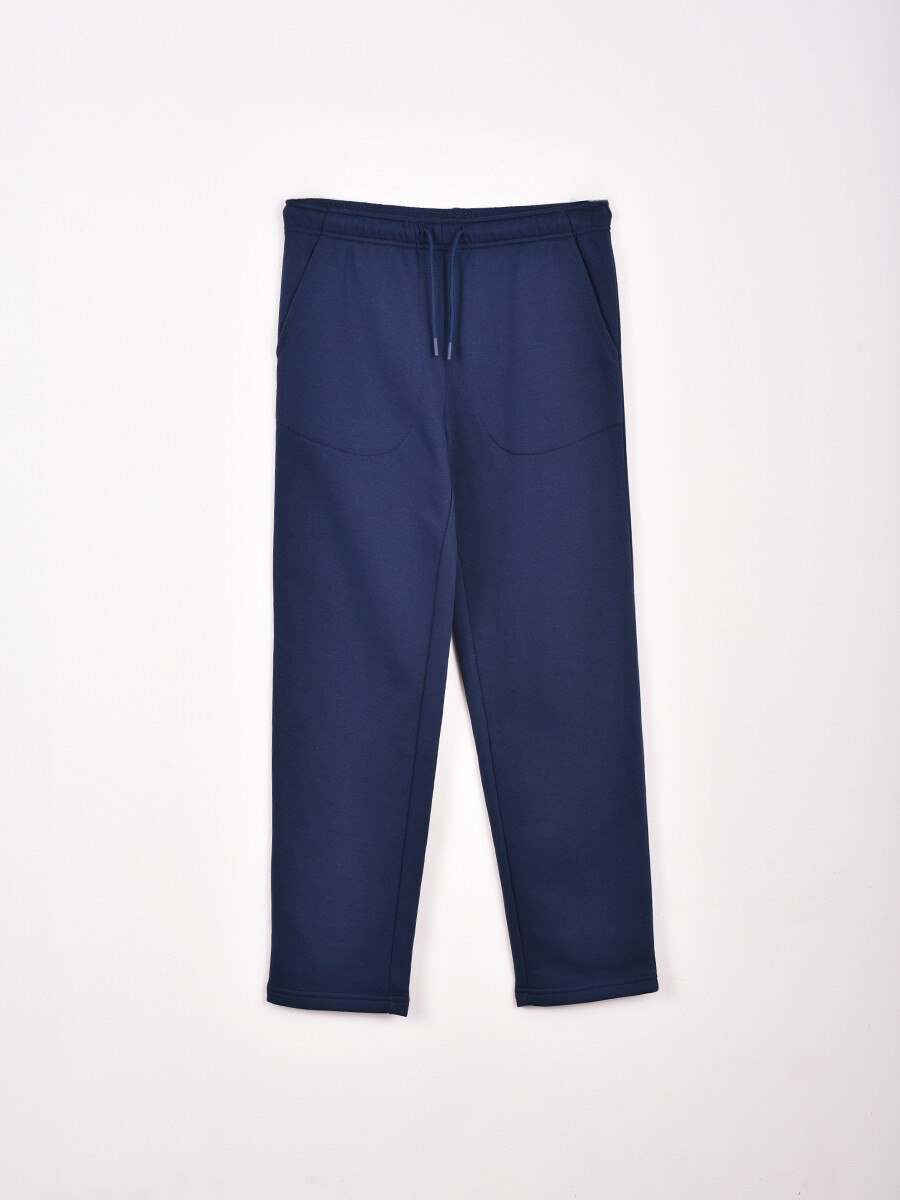 PANTALÓN FELPA RECTO - AZUL 