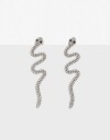 Aros Colgantes Largos Strass Aros Colgantes De Víbora - Plateado Hematite