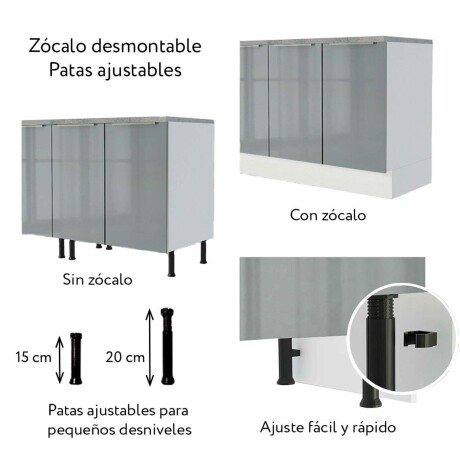 ARMARIO DE COCINA 60 CM MDP-Y-VIDRIO BLANCO LUX